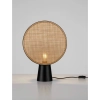 Ratanowa lampa stołowa COLVERZO LE45386 z wtyczką drewniana czarna