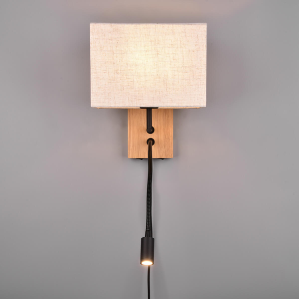 Kinkiet ścienny ELDRA DL236212870 LED 3,1W 3000K drewniany czarny beżowy