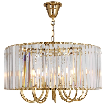 Szklany żyrandol glamour Paris 1906/10 nad stół metal przezroczysty złoty