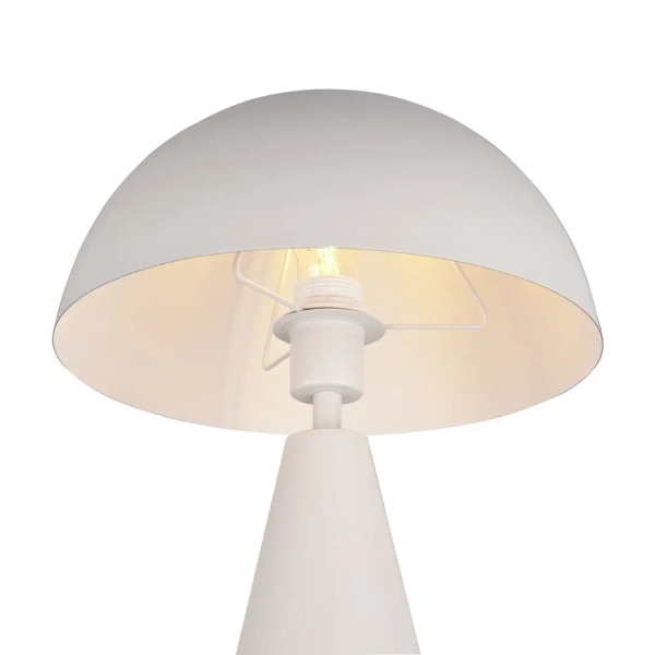 Metalowa lampa ALFIE 565000176 biała grzybek z włącznikiem 43cm