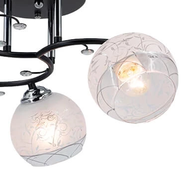 Sufitowa lampa salonowa 8836/3 BL 8C crystals chrom czarna