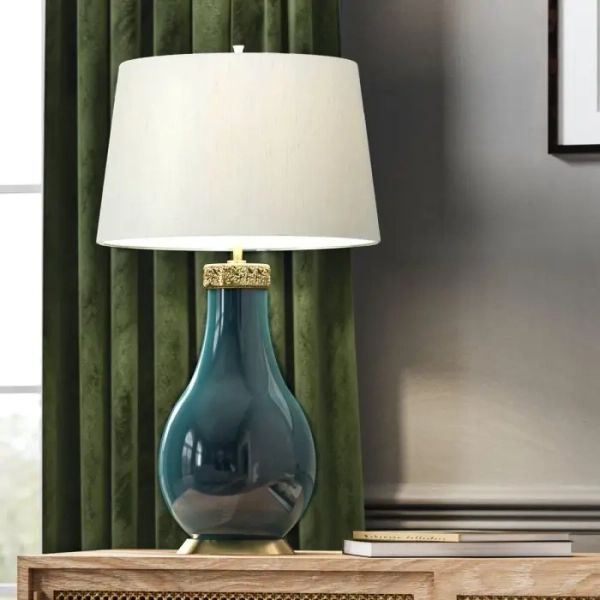 Ceramiczna stołowa lampka Havering QN-HAVERING-TL-IV ceramiczna niebieska