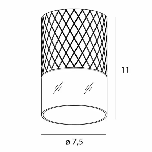 Podłużna lampa sufitowa FUSION C0275 LED 7W 3000K tuba czarna