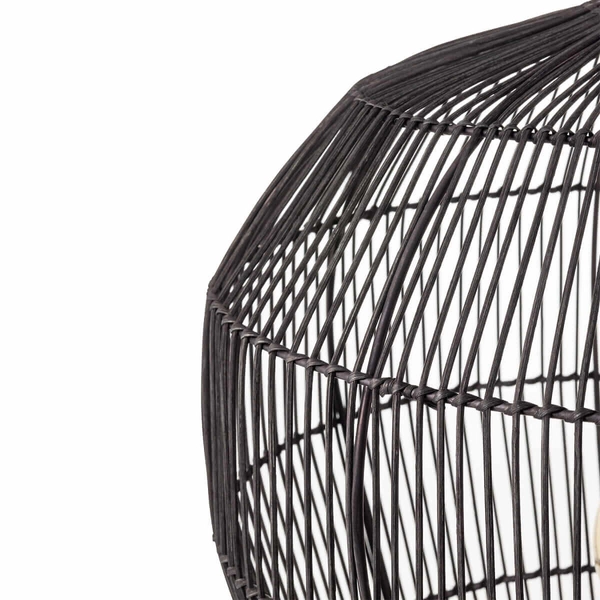 Wisząca lampa Haiti 11166 japandi klatka koszyk bambusowa czarna