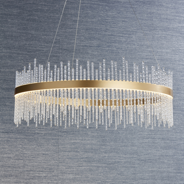 Żyrandol pierścień L&-181908 Light& do salonu glamour złoty
