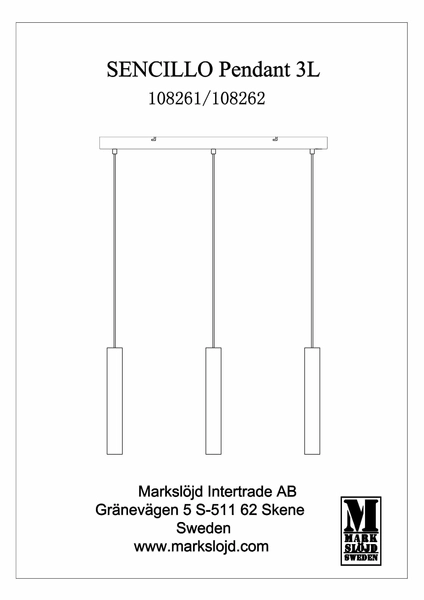 Nowoczesna lampa wisząca Sencillo do salonu tuby czarne