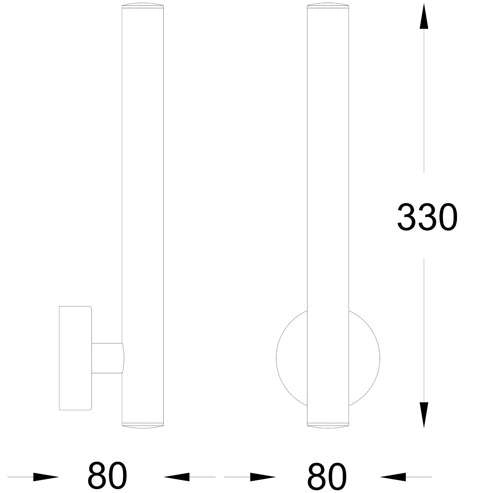 Kinkiet ścienny minimalistyczny LOYA W0461-02B-F7F7 tuba LED 5W 3000K złoty