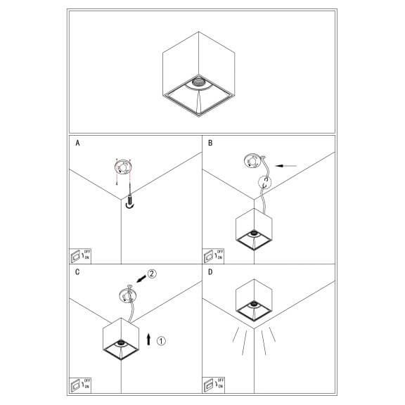 Kwadratowa lampa sufitowa Alfa C065CL-L12B3K-D LED 12W 3000K oprawa czarna