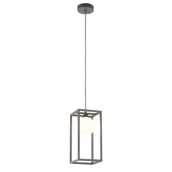 Szklana lampa zwieszana Daisy MD-BR4367-D1 GR Italux kula szary biały