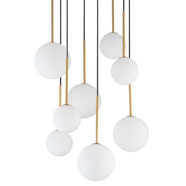 Lampa wisząca okrągła kaskada Karo 10934 Nowodvorski kule złota biała
