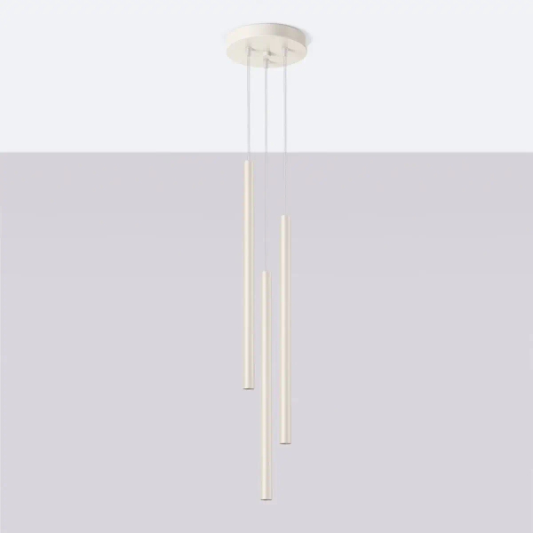 Podłużna wisząca lampa PASTELO SL.1515 nad wyspę tuby beżowe