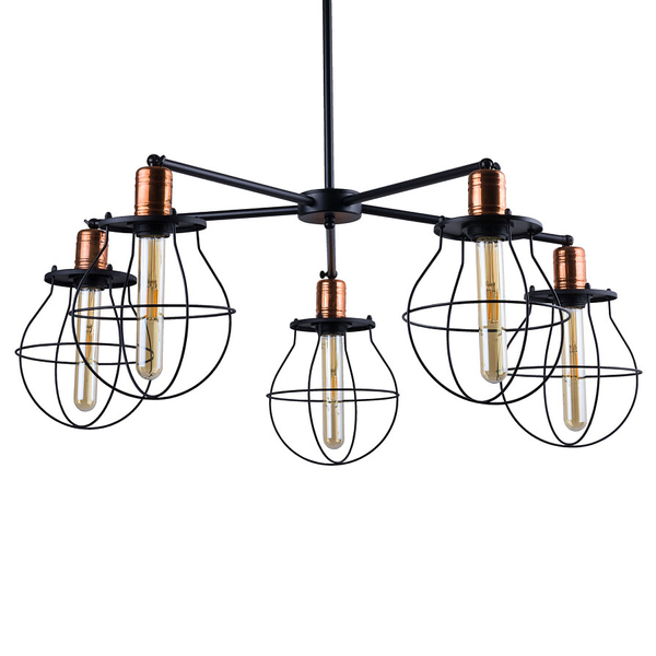 Zwis industrialny do kuchni Manufacture 9738 czarna lampa klatki