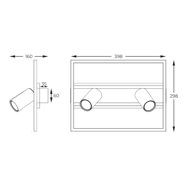 Sufitowa Lampa do gabinetu Korda C230857704 LED 20W 3000K tuby czarne