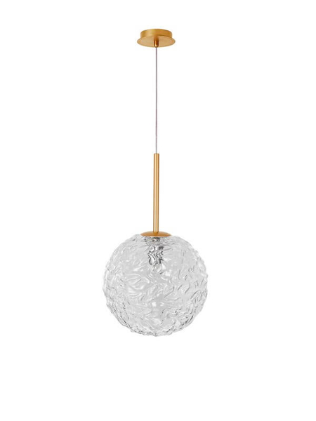 Wisząca lampa pokojowa Pasto okrągła kryształowa złota