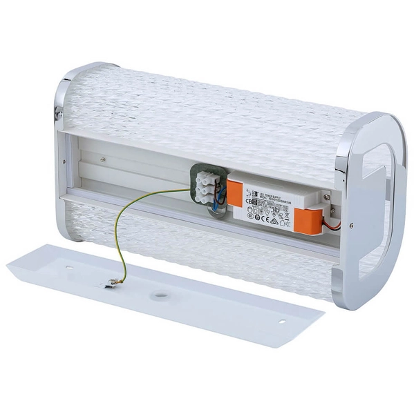 Kinkiet Palmas 10729 LED 15W 4000K IP44 szklany chrom transparentny