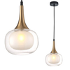 Szklana lampa wisząca Konila PND-99709-1-BRO-CL do pokoju kula mosiądz
