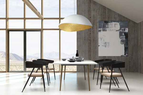 Lampa zwisowa SOLARIS 40622 Sigma kopułowa biała miedziana