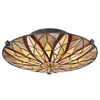 Sufitowa lampa tiffany Victory QZ-VICTORY-SF okrągła brązowa kolorowa