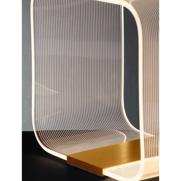 Kwadratowa lampa stołowa HUARAL LE44437 LED 14W 3000K biała złota