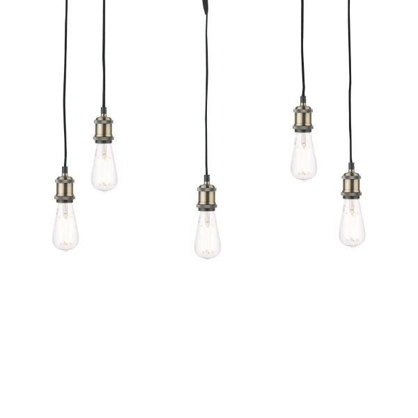 Industrialny żyrandol do jadalni Waco WAC0575 pająk kable czarny