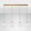 Wisząca lampa na belce HUALMAY LE44833 LED 25W 3000K bubbles przezroczysta złota