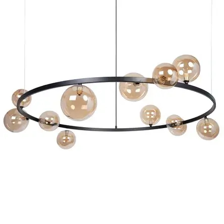 Wisząca lampa do salonu Bolero 41324 molekuły złote bursztynowe czarne