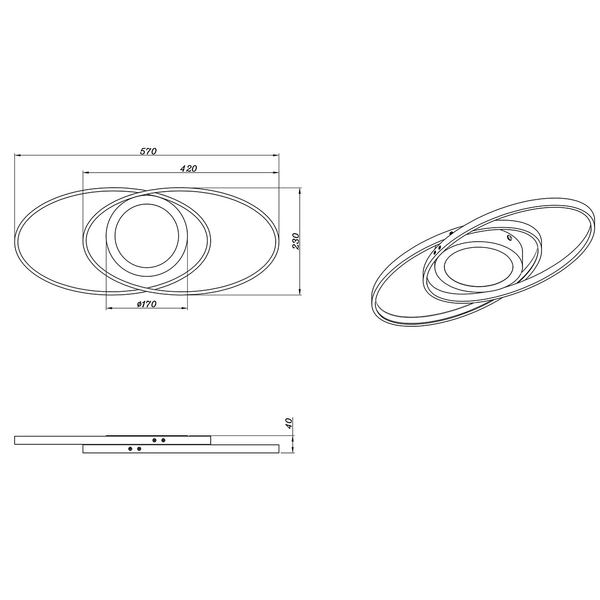 Srebrna lampa sufitowa Galaxy LED 27W 3000K nowoczesna nad łóżko