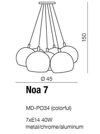 Salonowa lampa wisząca Noa kule balls do salonu multikolor