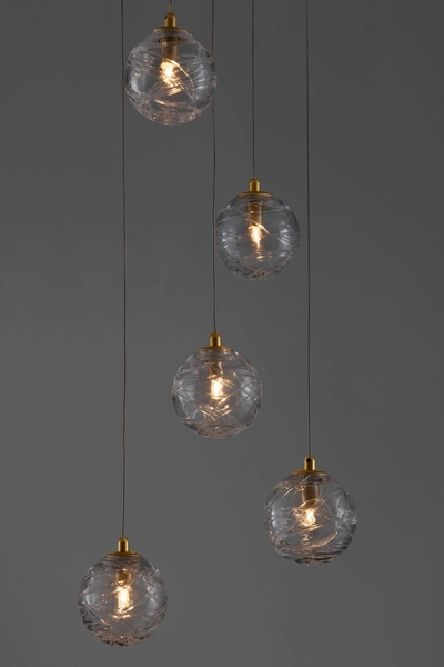 Salonowa lampa wisząca CABRAL LE42903 balls crystal złota