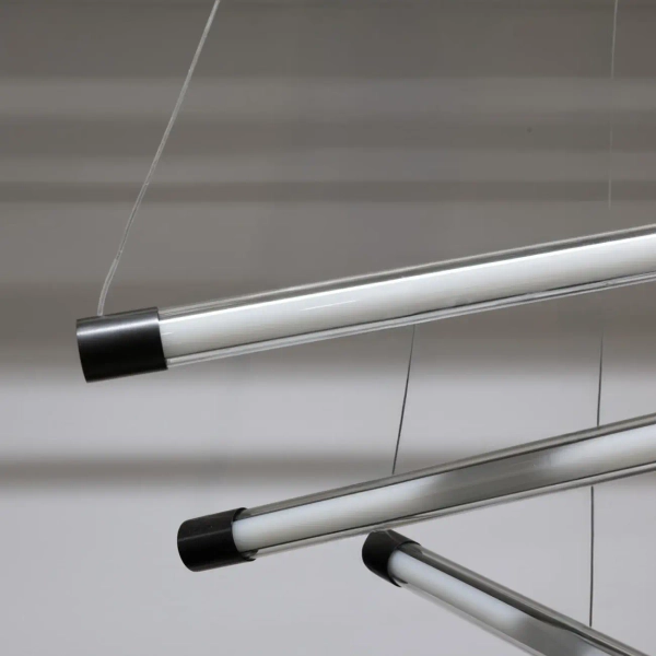 Geometryczna lampa wisząca 6-punktowy PALOS LED 57W 3000K AZ6778 aluminiowa czarna