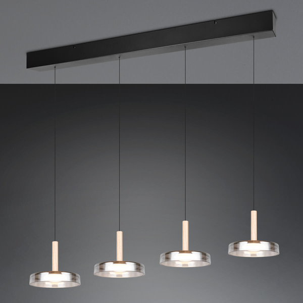 Lampa wisząca na belce CELESTE 354910432 Trio LED 28W 3000K czarny srebrny