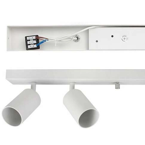 Reflektorowa LAMPA sufitowa SLP8123 MDECO regulowana OPRAWA metalowa listwa biała