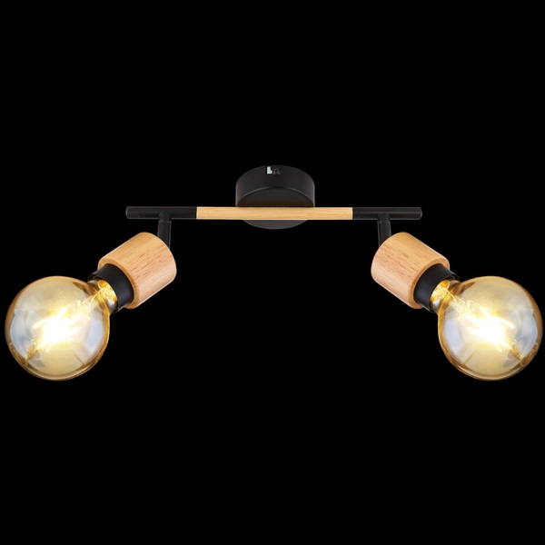 Regulowana LAMPA sufitowa JORNA 54031-2 Globo metalowa OPRAWA regulowane reflektorki czarne drewno