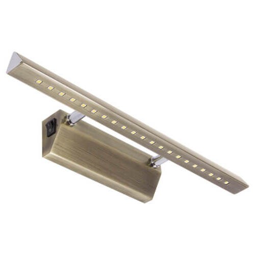 Kinkiet LAMPA ścienna RITON 03073 Ideus OPRAWA metalowa LED 4W 4000K galeryjka nad lustro antyczny mosiądz
