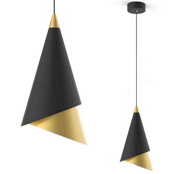 LAMPA wisząca RAALTO PND-433128-1A Italux metalowa OPRAWA modernistyczna LED 13,55W 3000K stożek ZWIS czarny złoty