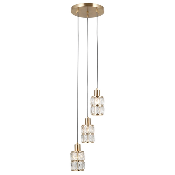 Wisząca lampa do salonu szklana Alma PND-40668-3-HBR złoty przezroczysty