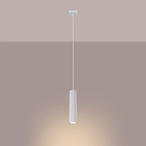 Podłużna lampa wisząca Karbon SL.1535 minimalistyczna tuba biała