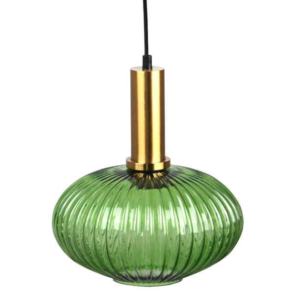 Plisowana LAMPA wisząca NORFOLK 314314 Polux szklany ZWIS do salonu loftowy zielony