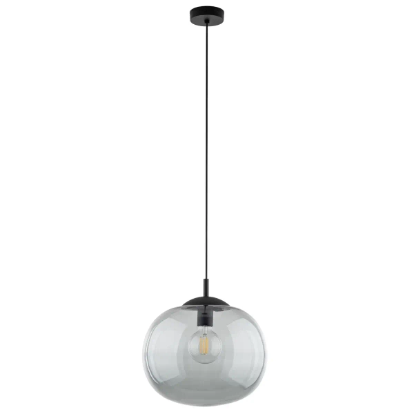Lampa zwieszana do sypialni VIBE 4972 szklana kula czarny grafit