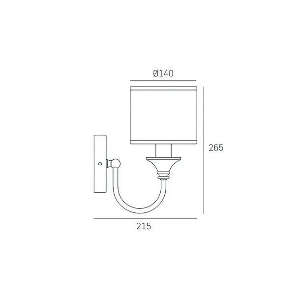 Abażurowy kinkiet pokojowy Abu Dhabi klasyczny biały chrom