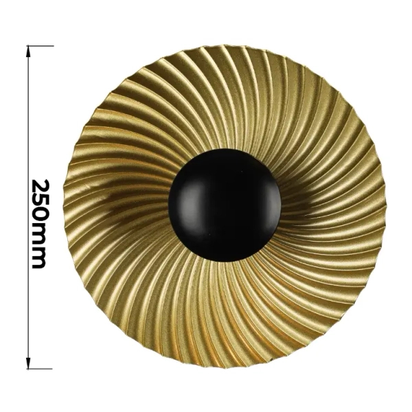 Ryflowana ścienna lampa Sola LP-0105/1W GD okragła do salonu złoty czarny