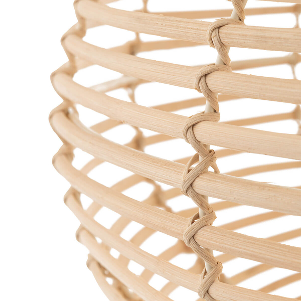 Drewniana lampa wisząca Rattan 11154 japandi cage siatka metalowa biała