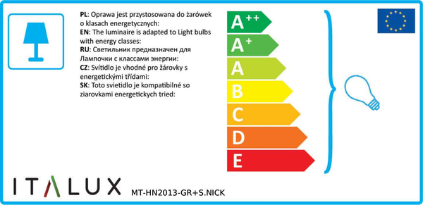 Stojąca LAMPKA biurkowa COSMIC MT-HN2013-GR+S.NICK Italux stołowa LAMPA metalowa szara