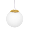 Pojedyncza lampa wisząca Elmo K-5310 Kaja kula metalowa szklana biała złota