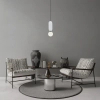 Filcowa lampa wisząca Lorenzo PND-59815-1-LGR okrągła do gabinetu biała