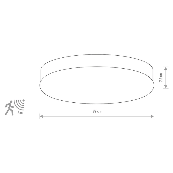 Okrągły plafon Kasai sensor 8827 z czujnikiem ruchu do holu chrom