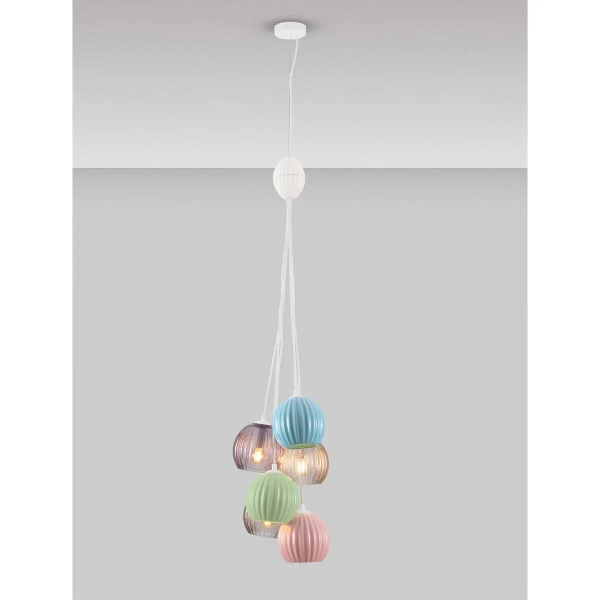 Szklana wisząca lampa LOREVIO LE45259 kule do salonu multikolor