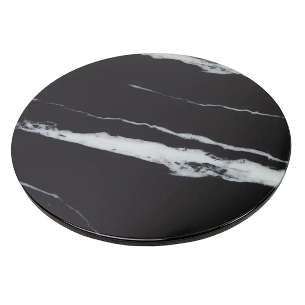 Minimalistyczny stolik kawowy DOVER MM001501100420 czarny żywica drewno 100cm