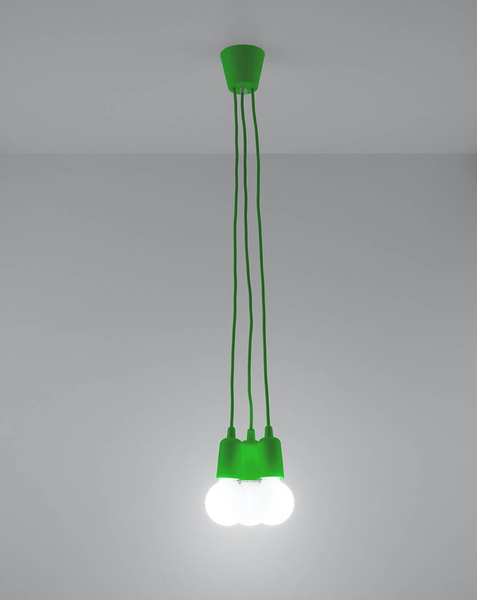 LAMPA wisząca SL.0582 pająk OPRAWKA zwis industrialny przewody kable zielony