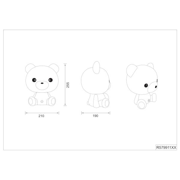 Lampka nocna miś CUTIE R57991115 LED 0,3W 3000K dziecięca zielony